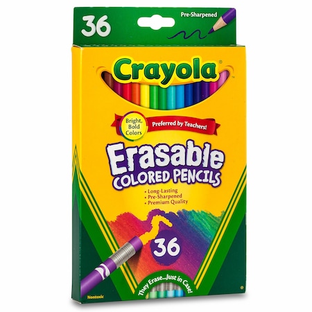Crayola Erasable Colored Pencils, 36 Colors, 36PK 68-1036